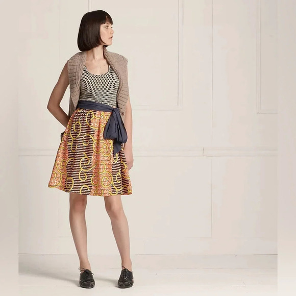 PORRIDGE by ANTHROPOLOGIE Flight of the Bee Dress in‎ Orange Motif - Picture 1 of 6